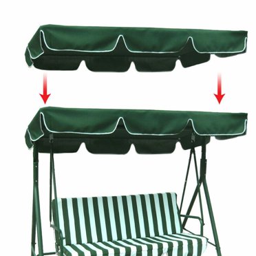 Universal 300D Patio Swing Canopy Replacement Cover – Waterproof Sun Shade Awning, Foldable, Includes Cushion