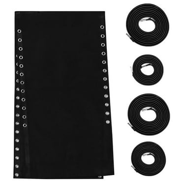 WSYW Deck Chair Replacement Fabric for Beach Patio Lounge Recliner Cloth with 4 Cords Black