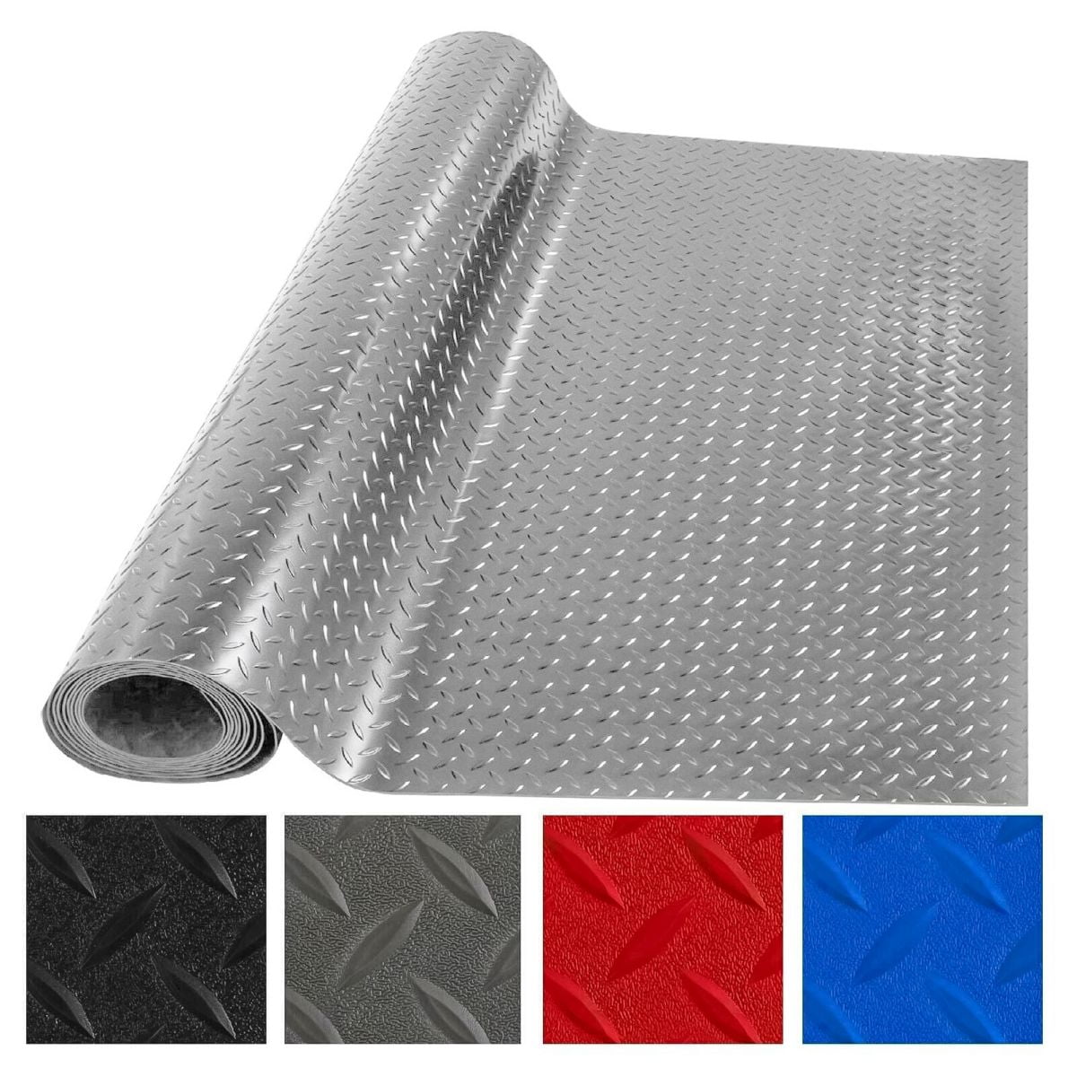 WSYW Garage Floor Mat, 5' x 7.5' Vinyl Garage Flooring Roll with AntiSlide Diamond Texture PVC