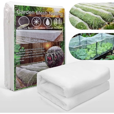 Mosquito Garden Bug Insect Barrier Netting – 10x20ft, PE Mesh – Protects Plants From Birds, Insects & Small Animals