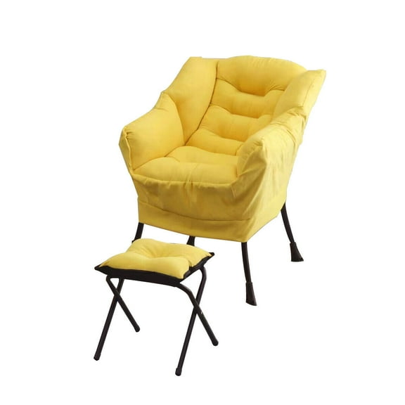 WSYW Lazy Chair with Ottoman,Lounge Chair w/Footrest Armrests&Side Pocket for Adult and Kids Yellow