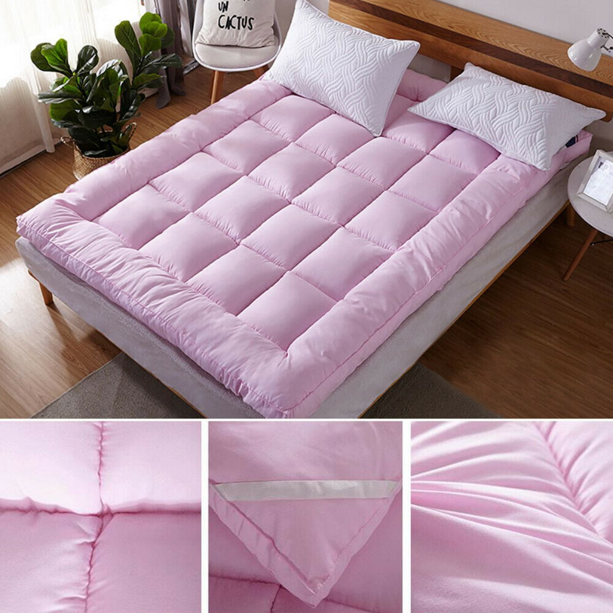WSYW Mattress Pad Cover Topper Protector 72D Cotton Feather Bed