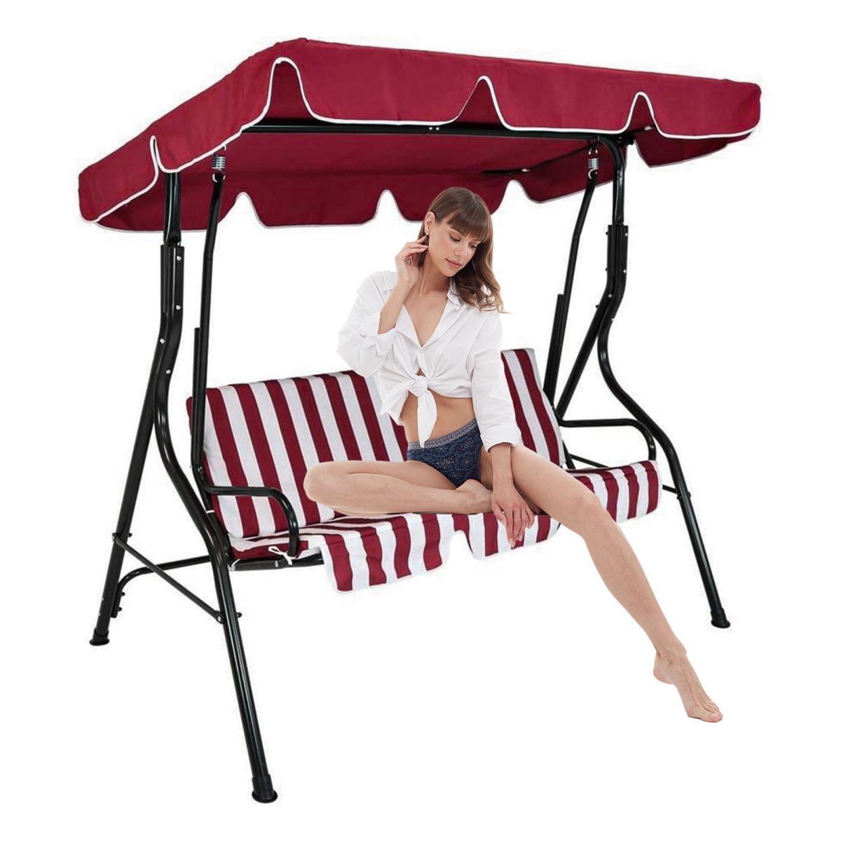 Replacement Porch Swing Canopy Cover - Waterproof Sun Shade For Outdoor Garden Swings & Hammocks (Choose Your Size & Color)