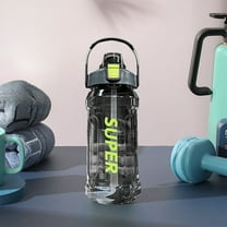 WSZZL 1.5L Sports Water Bottle with Straw and Leak-Proof Lid, Portable Shatterproof Fitness Hydration Bottle for Workout, Gym, Travel, Outdoor Activities