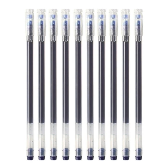 WSZZL 10 Pack Gel Pens, Fine Tip 0.5mm, Smooth Writing Blue Pens for Office Work, Journaling, Note Taking, 5.8 Inch Pens
