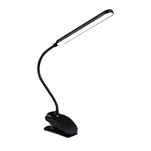 WSZZL 360° Flexible Gooseneck Clip On LED Desk Lamp, USB Powered 3 Color Modes 10 Brightness Eye Protection Reading Light for Desk Nightstand Office Remote Work Video Conference, Black
