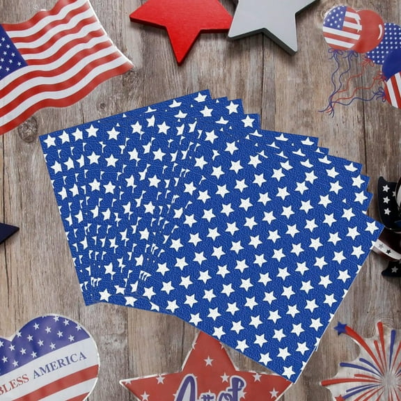 WSZZL 4th of July Paper Napkins Patriotic Star and Stripe Disposable Table Napkins for Independence Day Parties, Holidays, Home & Kitchen Use – 12 Pack