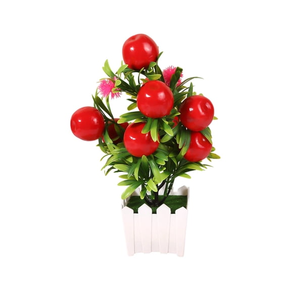WSZZL Artificial Potted Plant, Simulation Fruit Tree Bonsai, Fresh and Vibrant Home Decoration, Perfect for Weddings, Festivals, and Indoor Spaces, Ideal for Nature Lovers, Red