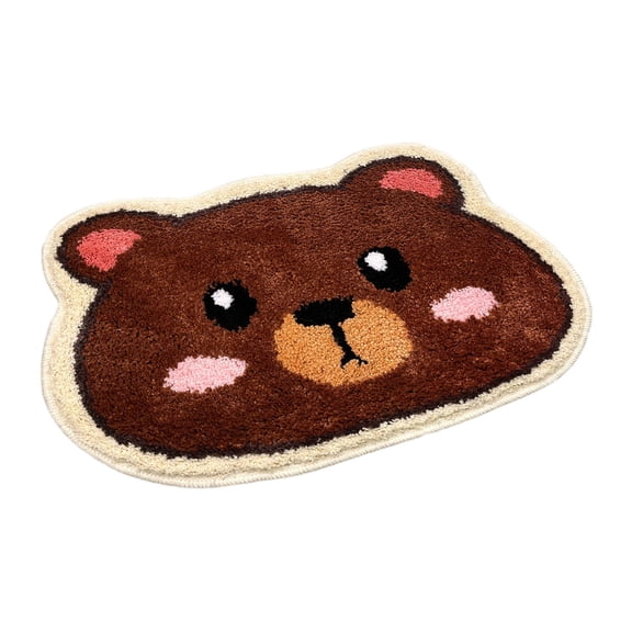 WSZZL Bear Shaped Area Rug, Super Absorbent Non Slip Floor Mat For Bathroom Bedroom, Soft Plush Home Decorative Carpet For Vanity Kitchen, Warm Touch Protective Foot Mat
