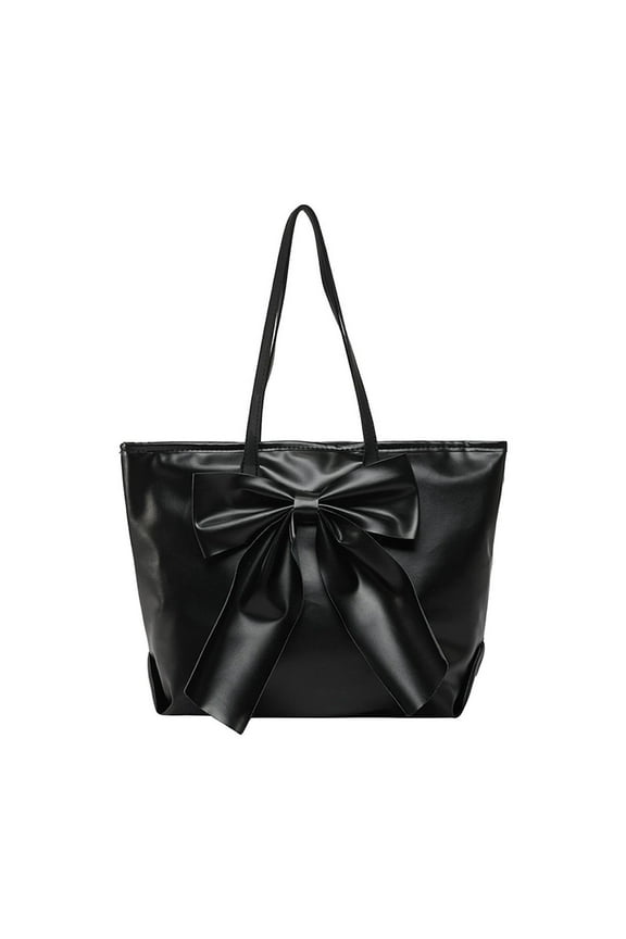 Big Bow Women Bag, Large Capacity, Stylish Shoulder Tote, Polyurethane, 11.42x11.02x5.12in, Ideal for Travel, Work, Shopping, Parties