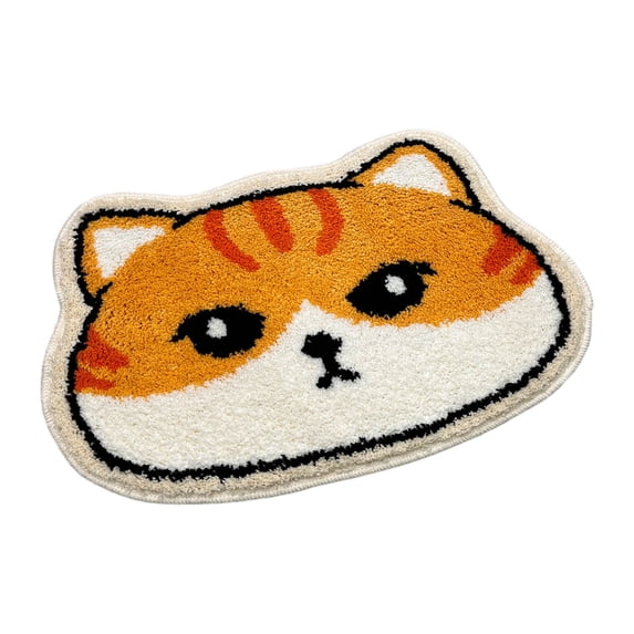 WSZZL Cat Shaped Area Rug, Super Absorbent Non Slip Floor Mat For Bathroom Bedroom, Soft Plush Home Decorative Carpet For Vanity Kitchen, Warm Touch Protective Foot Mat