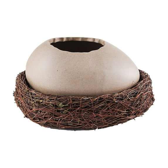 WSZZL Creative Ceramic Bowl, Bird's Nest Design, Multifunctional Dessert and Drink Serving, Ideal for Parties, Restaurants, Barbecues, Sturdy and Easy to Clean