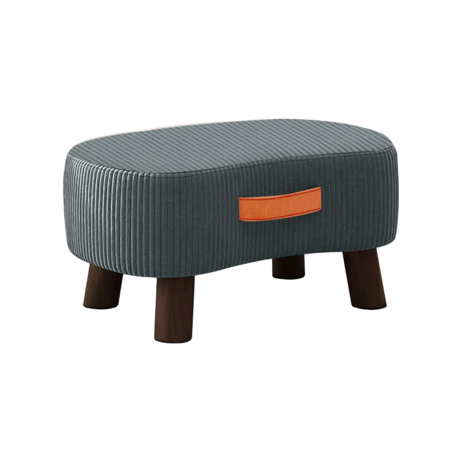 WSZZL Curved Foot Stool, Velvet Ottoman, Wooden Legs, Modern Footrest ...