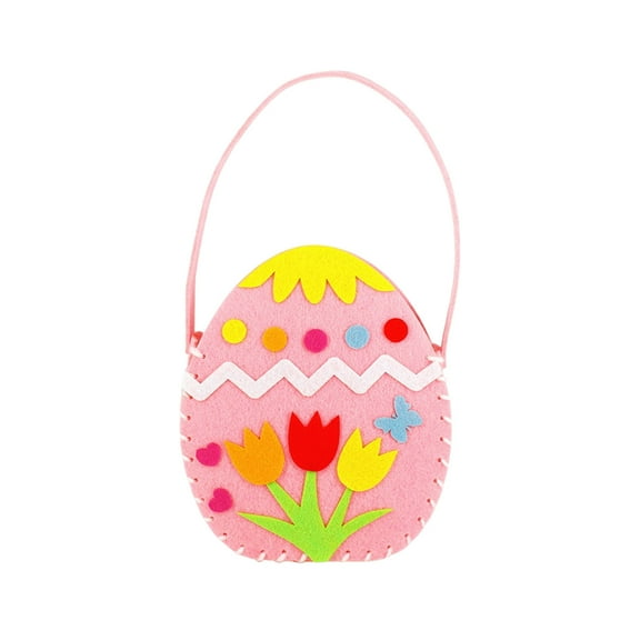 WSZZL DIY Easter Tote Bag, Reusable Felt Candy Bags, Cute Cartoon Design, Perfect for Easter Celebrations, Ideal for Egg Hunts, Holiday Gifts, Room Decoration