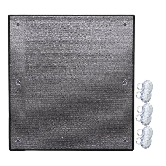 WSZZL Double Sided Aluminum Foil Insulation Film for Window Sunshade Heat Reflective Glass Sticker with Suction Cups for Room Privacy and Thermal Protection