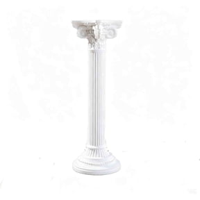 WSZZL Elegant Roman Column Candle Holders, Set of 3 Pillars, Intricate Corinthian Design, Perfect for Home Decor and Photography Props, Ideal for Vintage or Classical Styles, White A