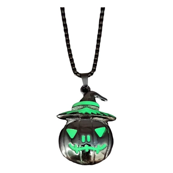 WSZZL Halloween Necklace, Pumpkin Ghost Face Pendant, Glow in the Dark Accessory, Unique Jewelry, Ideal for Parties, Costumes, Festive Gifts, Halloween Enthusiasts