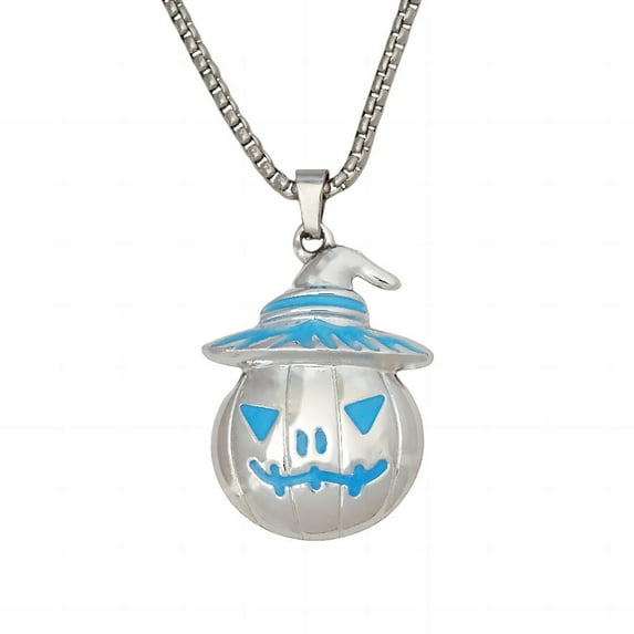 WSZZL Halloween Necklace, Pumpkin Ghost Face Pendant, Glow in the Dark Accessory, Unique Jewelry, Ideal for Parties, Costumes, Festive Gifts, Halloween Enthusiasts
