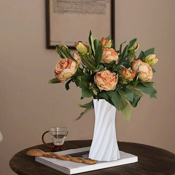 WSZZL Modern Plastic Flower Vase for Home Decoration - Stylish Tabletop Vase for Living Room, Fireplace, Coffee Table - Perfect Gift for Housewarming, Birthday, Valentine's Day, Christmas