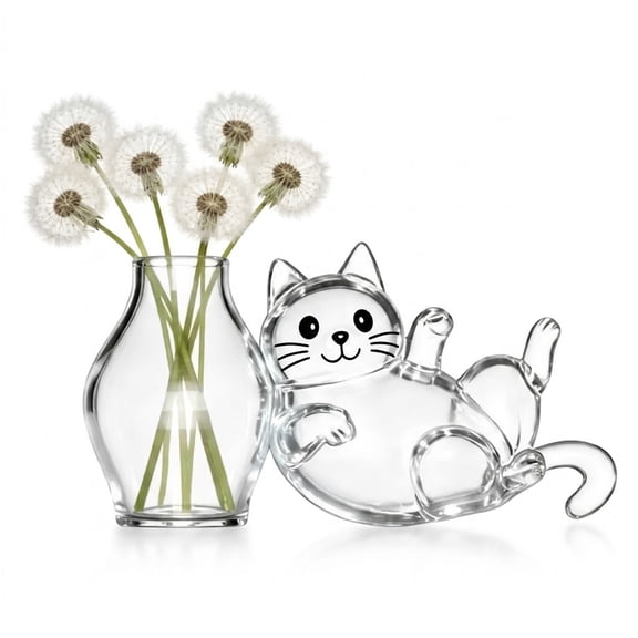 WSZZL Pet Keepsake Memorial Box, Cute Cat-Shaped Fridge Magnet, Multi-Functional Note Clip and Mini Flower Vase, Ideal Gift for Pet Loss, Perfect for Pet Lovers and Veterinarians, White