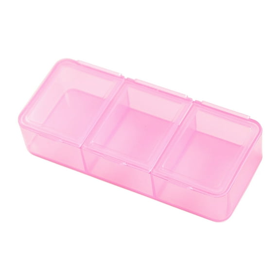WSZZL Portable 3-Compartment Pill Organizer for Elderly - Multifunctional Small Plastic Storage Box for Snacks and Grains - Convenient Transparent Design for Daily Use - Ideal Gift for Family