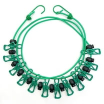 WSZZL Retractable Windproof Clothesline with Clips and 12 Clothespins – Portable Travel Laundry Solution for Indoor and Outdoor Use, Sturdy Elastic Rope with Stainless Steel Hooks