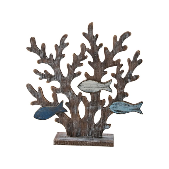 WSZZL Retros Mood Coral Tree Tabletop Decoration, Eye-Catching Wooden Home Decor, Perfect for Coastal-Themed Spaces, Ideal for Housewarming Gifts, Enhances Ocean-Inspired Ambiance