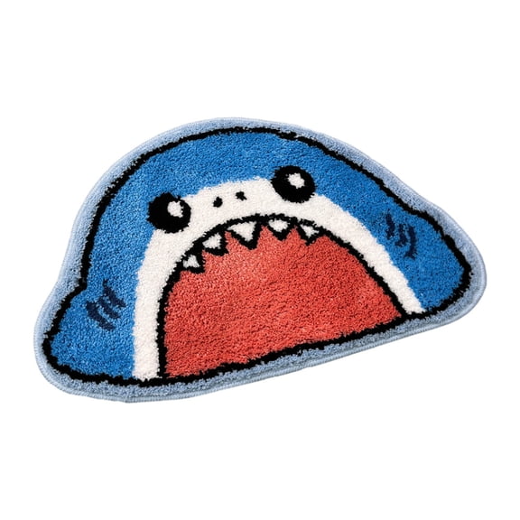 WSZZL Shark Shaped Area Rug, Super Absorbent Non Slip Floor Mat For Bathroom Bedroom, Soft Plush Home Decorative Carpet For Vanity Kitchen, Warm Touch Protective Foot Mat