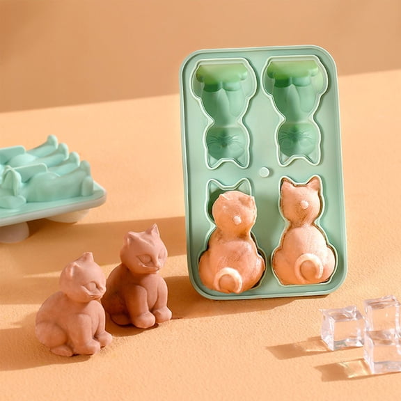 WSZZL Silicone Ice Molds for Home Use – Cute Animal Shapes, BPA-Free, Heat & Cold Resistant, Easy Release, Dishwasher Safe, Funnel Design for Mess-Free Filling