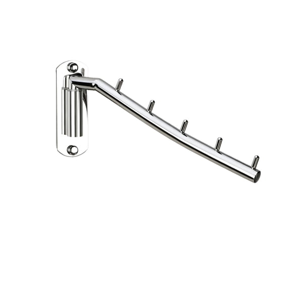 WSZZL Space-Saving Rotating Coat Hooks, Versatile Multi-Hook Organizer, Swingable and Foldable Design for Indoor/Outdoor Use, Ideal for Homes, Hotels, and Balconies, Silver