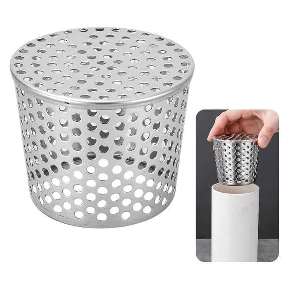 WSZZL Stainless Steel Sewer Filter Cover, 304 PVC Pipe Insert Screen, Conical Rodent Proof Drain Guard, Roof and Floor Drainage Protection, Clog Prevention Mesh Cap