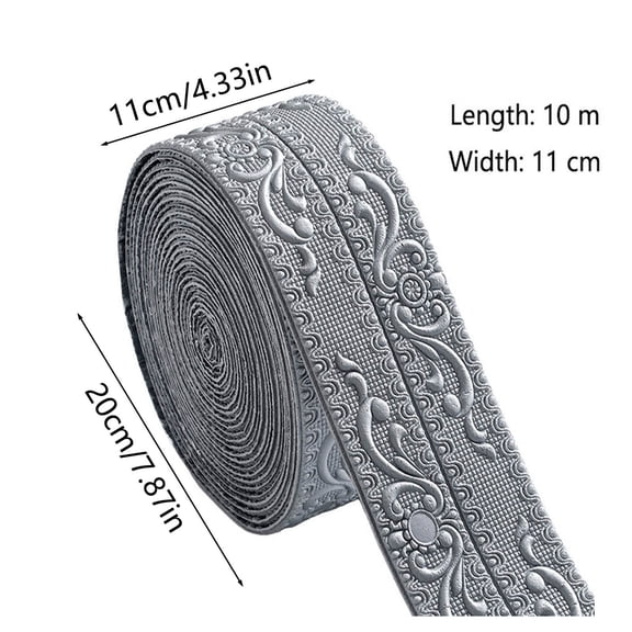 WSZZL Transform Your Space, 10M Adhesive Foam Wall Molding, Realistic Embossed Texture, Ideal for Ceilings, Baseboards, TV Backdrops, Enhance Home Decor, Perfect for All Homeowners, Gray