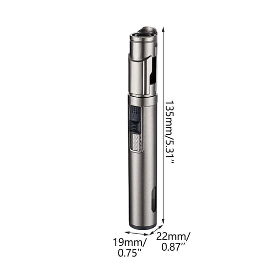 WSZZL Windproof Flame Refillable Butane Torch Lighter, Safety Lock Long Pen Style Lighter, Ideal for Candles, BBQ, Camping, Perfect Gift for Outdoor Enthusiasts and Cooking Lovers
