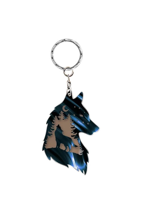 Wolf Key Chain, Plateau Wolf Decoration, Key Chain Gift, Office Decor, Unique Accessories for Wolf Lovers, Perfect for Gifts or Personal Use, Durable Keychain