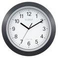 WT3129B 12 Inch Atomic Analog Wall Clock, Pack of 1, Black