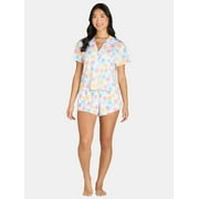 Women’s Valentine’s Day Print Shorty Notch Collar Pajama Set from Way to Celebrate, 2-Piece, Sizes XS-3X