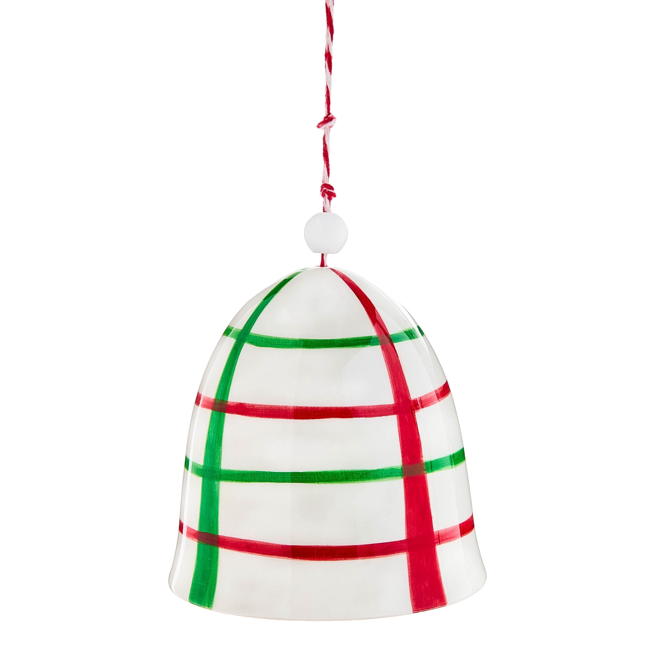 White/Red/Green Bell Christmas Ornament, 6.5", by Holiday Time