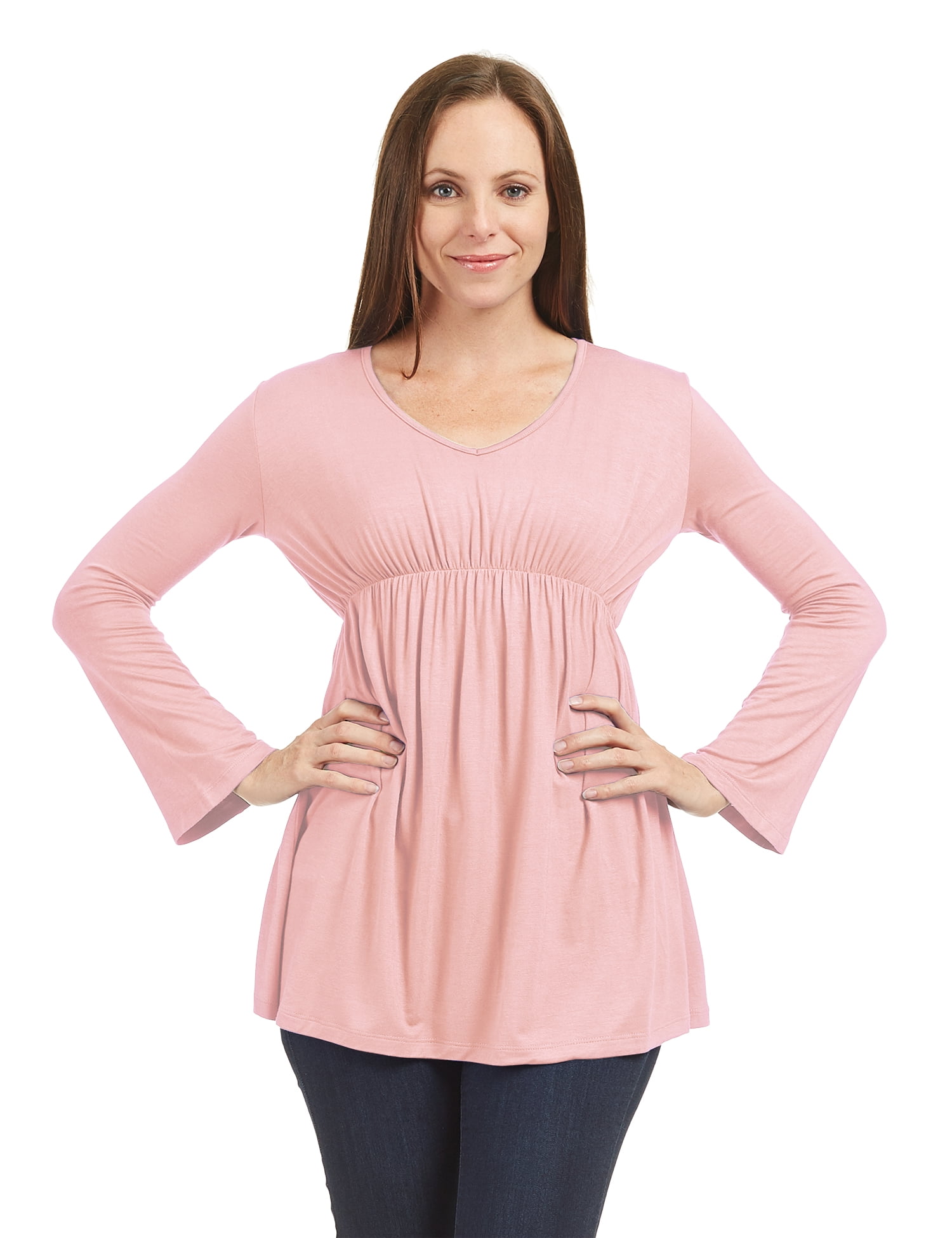 V neck empire outlet waist top