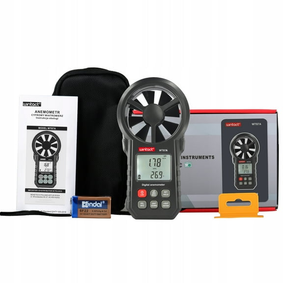 WT87A High Precision Anemometer Handheld Digital Anemometer Wind Meter Wind Temperature and Wind Speed Meter