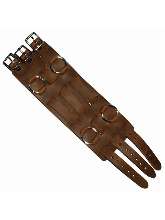 WTB1002 2.5in. 3-Strap Leather Watch Band - Brown - Durable & Stylish
