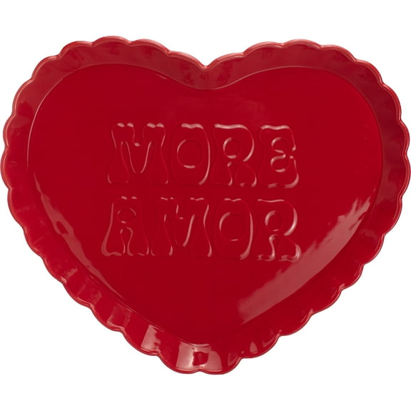 Way to Celebrate 1pk Red Ceramic Heart Serving Tray