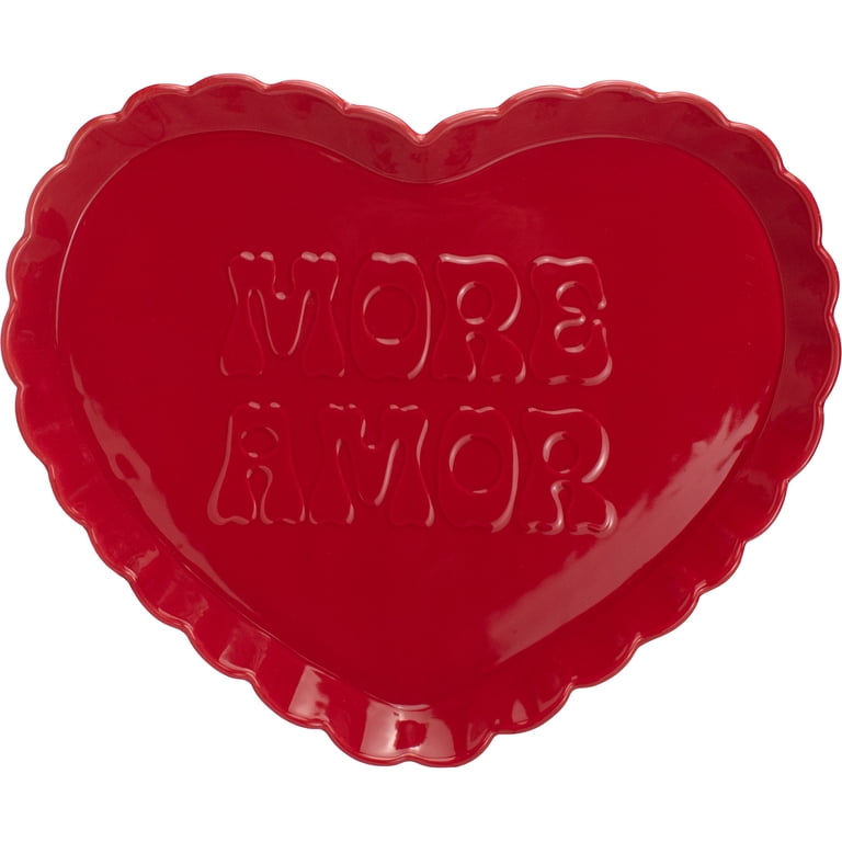 Way to Celebrate 1pk Red Ceramic Heart Serving Tray - Walmart.com