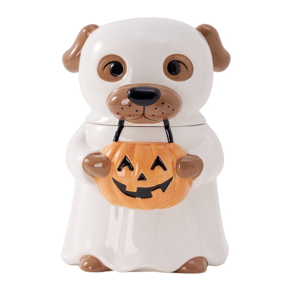 Way to Celebrate Halloween Ghost Dog Ceramic Cookie Jar