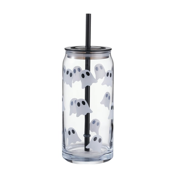 Way to Celebrate Glass 20oz Can Sippoer Halloween Ghost