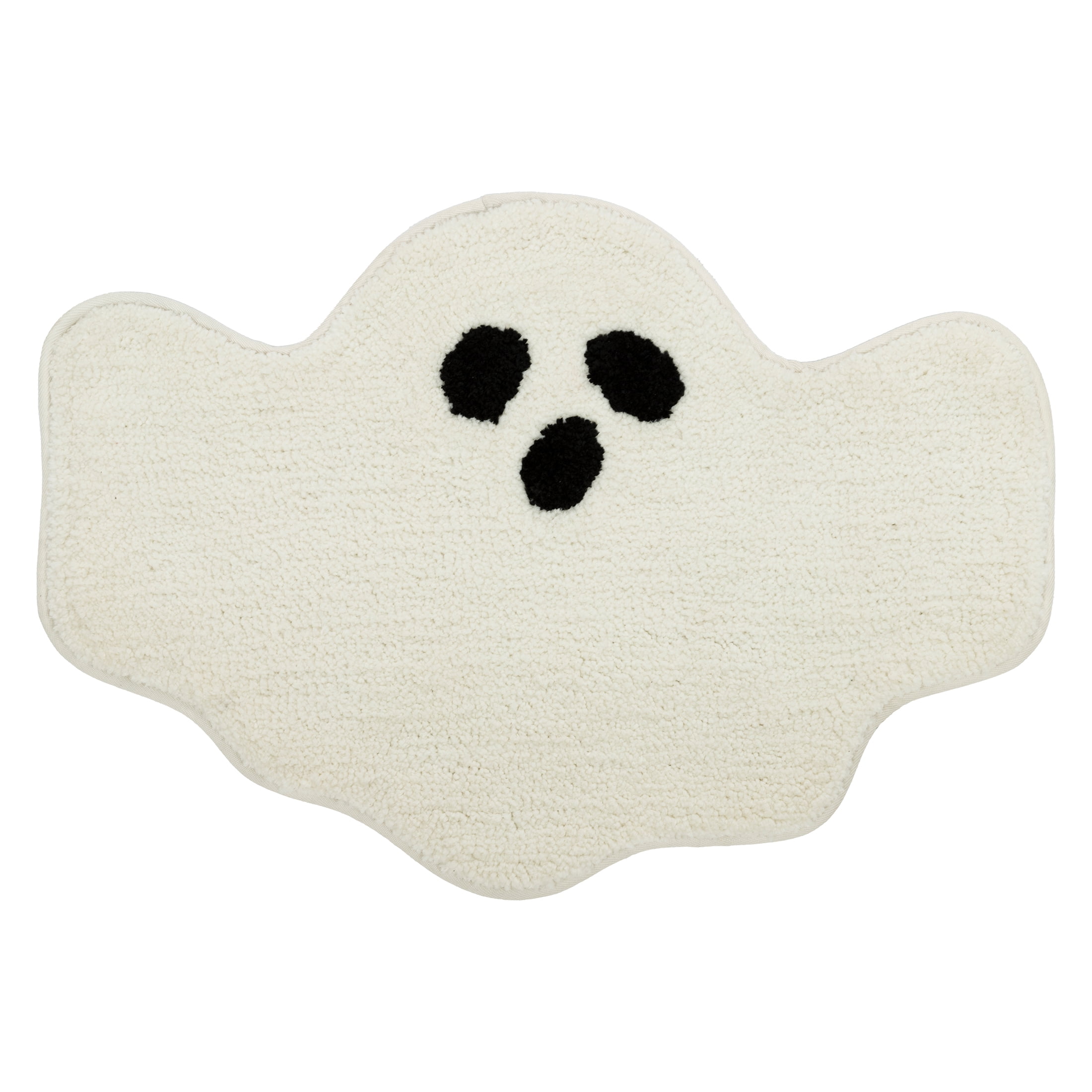 Way to Celebrate! White/Black Ghost Shaped Bath Rug, 17" x 24"