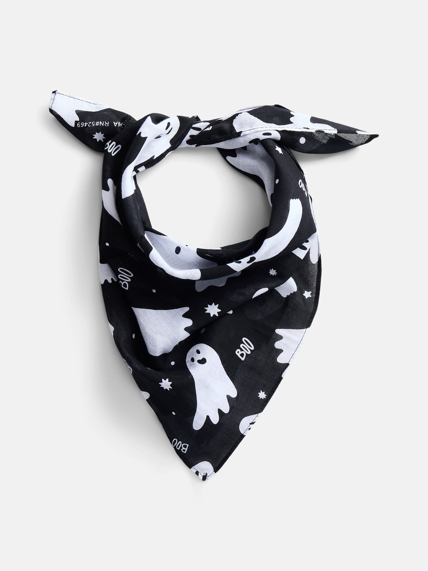 Way To Celebrate Halloween Women's Boo Ghosts Bandana, One Size, Black