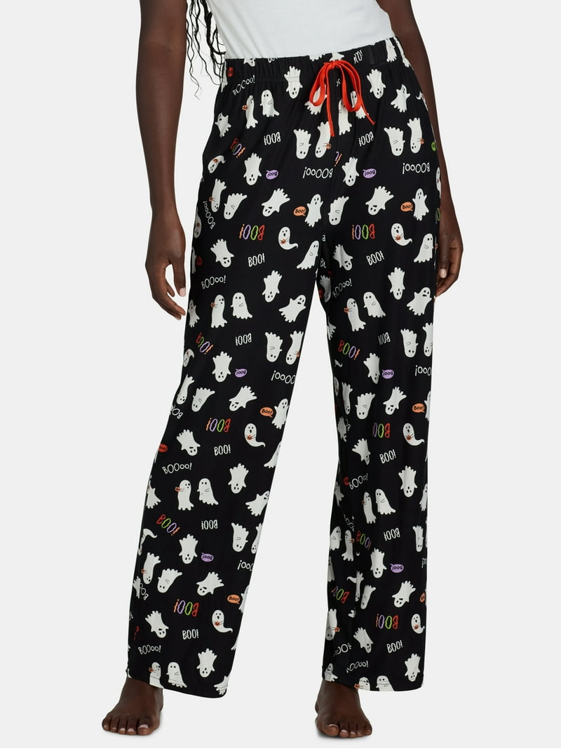 Halloween Ghost Christmas Pajama Pants - Matching Couples & Besties Pajama Bottoms, Soft Lounge Pants For Holiday Sleepwear