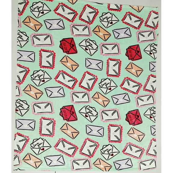 Way to Celebrate Super Soft Cozy Valentines Day Oversize Plush Throw Blankets, Postal Cards