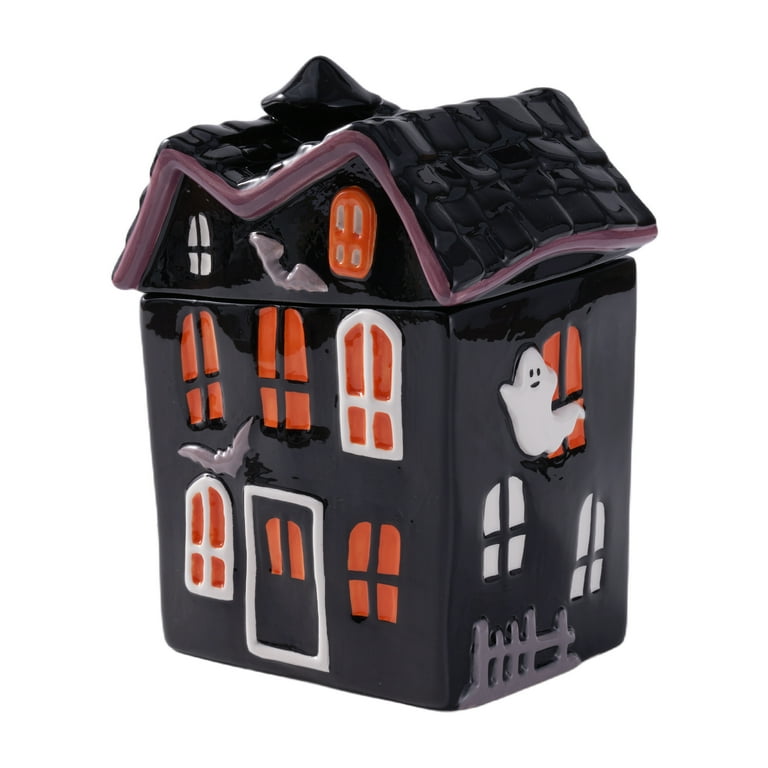 あいいろ ③Boat House ボートハウス 当時物 Way to Celebrate Halloween Ceramic Haunted House Treat Jar, Food