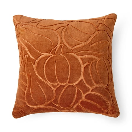 Way To Celebrate 18"x18" Harvest Pumpkins Polyester Decorative Pillow